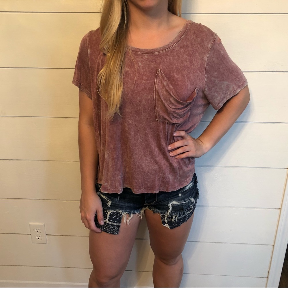 Acid Wash Pocket Tee
